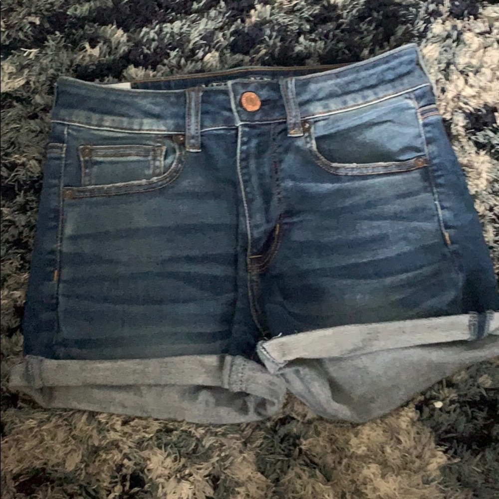 medium wash jean shorts from American Eagle